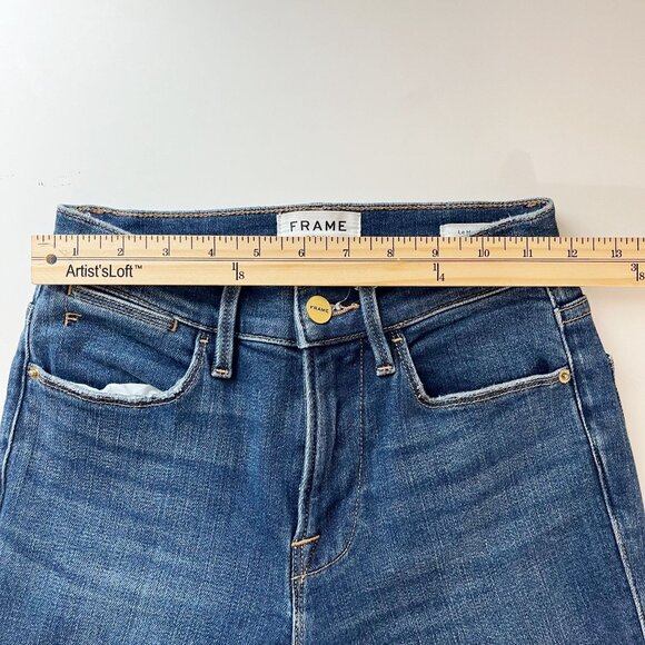 Frame Le High Skinny Jeans Clyde Medium Wash Ripped Distressed - Women's Size 25 - Picture 5 of 7